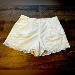 LOFT Eyelet Lace White Shorts